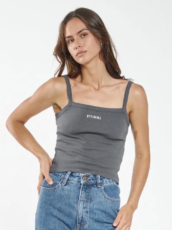 Minimal Thrills Rib Singlet - Merch Black sold by Thrills