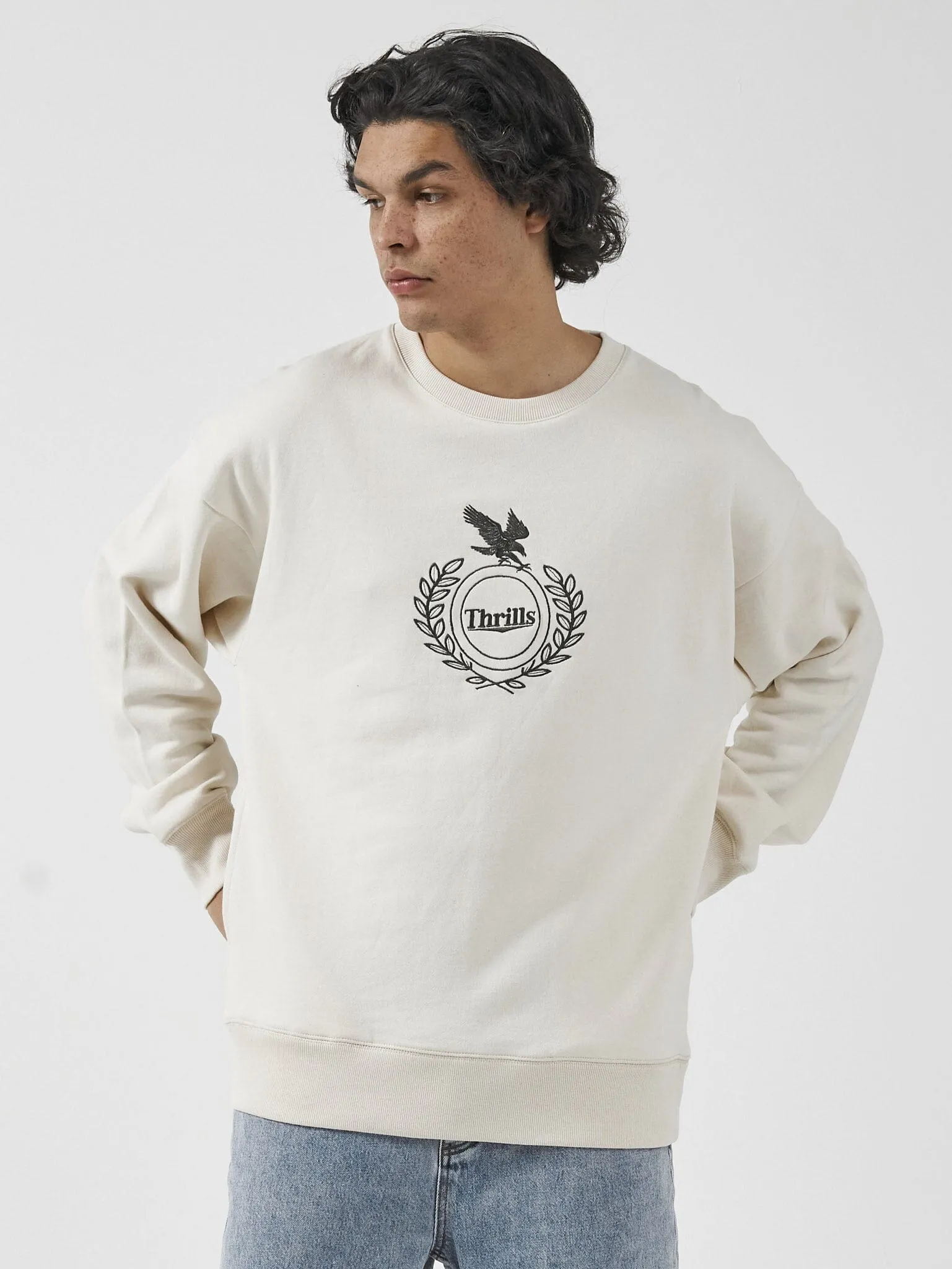Engineered For Speed Slouch Crew Neck Fleece - Unbleached sold by Thrills