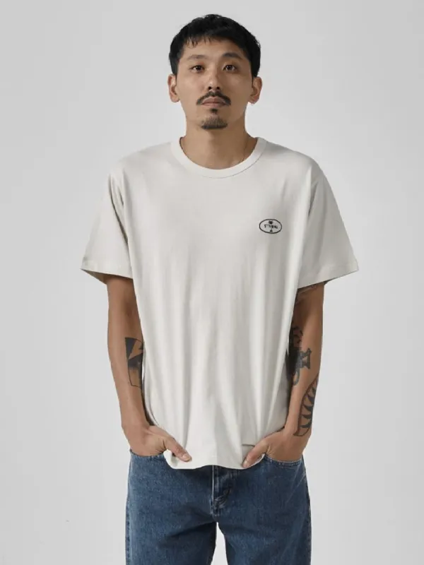 Palm Oval Embro Merch Fit Tee - Heritage White made by Thrills