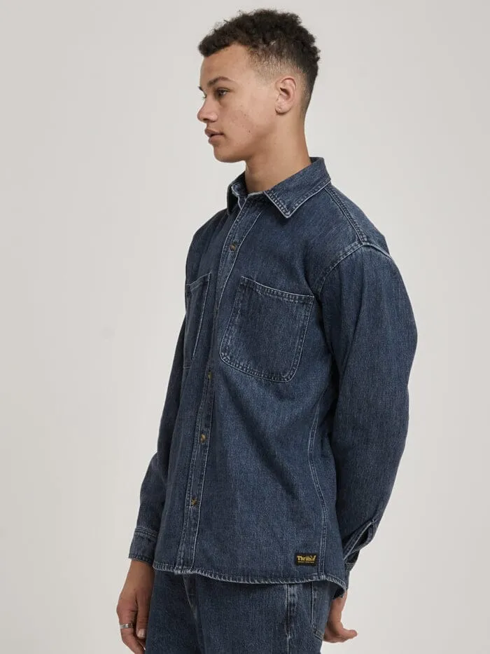 Thrills Union Long Sleeve Work Shirt - Worn In Blue sold by Thrills product image thumbnail 3