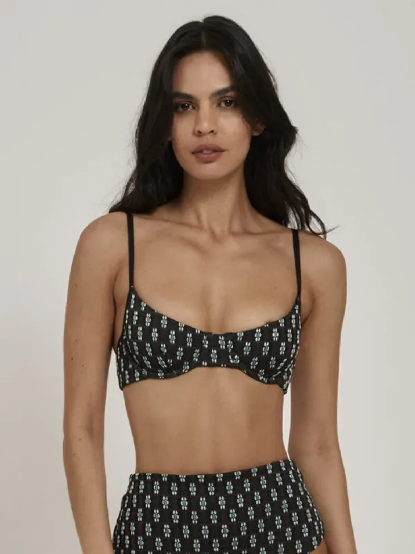 Jasmine Underwire Bikini Top - Black sold by Thrills