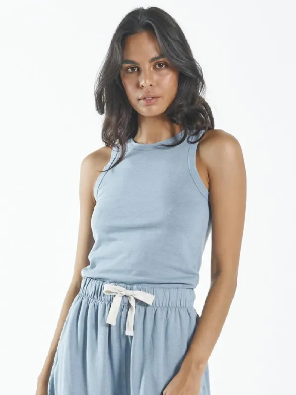 Hemp Racer Front Tank - Steel Blue sold by Thrills