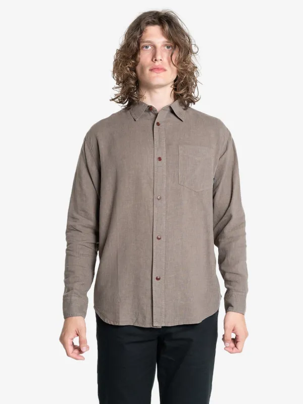 Hemp Minimal Thrills Oversize Long Sleeve Shirt - Light Canteen sold by Thrills
