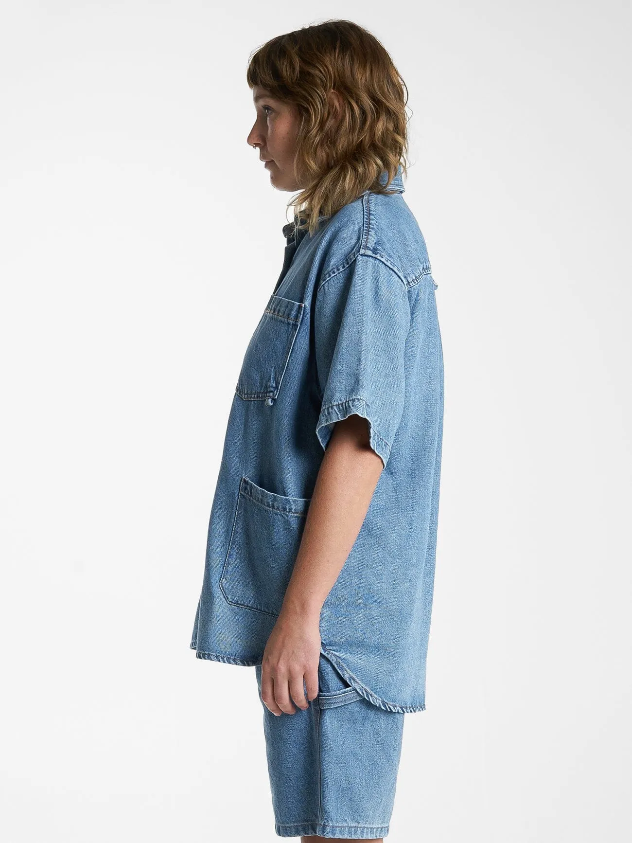 Hard Yakka X Thrills Short Sleeve Overshirt - Drill Blue sold by Thrills product image thumbnail 4