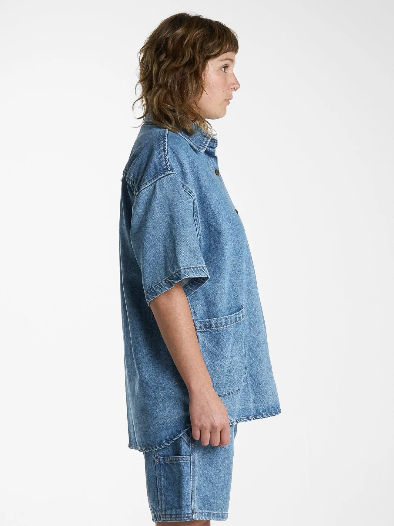 Hard Yakka X Thrills Short Sleeve Overshirt - Drill Blue sold by Thrills product image thumbnail 5