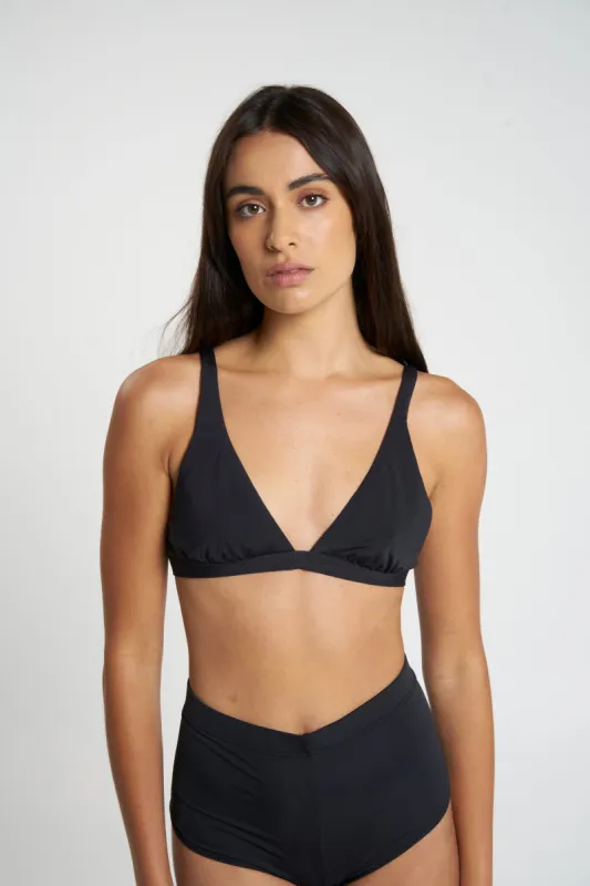 Thrills Elongated Tri Bikini Top - Black sold by Thrills
