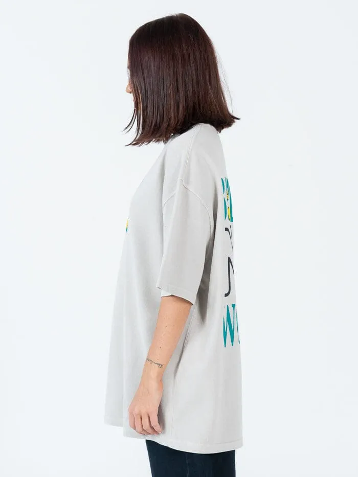 Brave Nu World Oversize Heavyweight Tee - Wash Grey Overdye sold by Thrills product image thumbnail 4