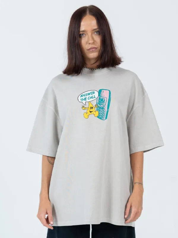 Brave Nu World Oversize Heavyweight Tee - Wash Grey Overdye sold by Thrills