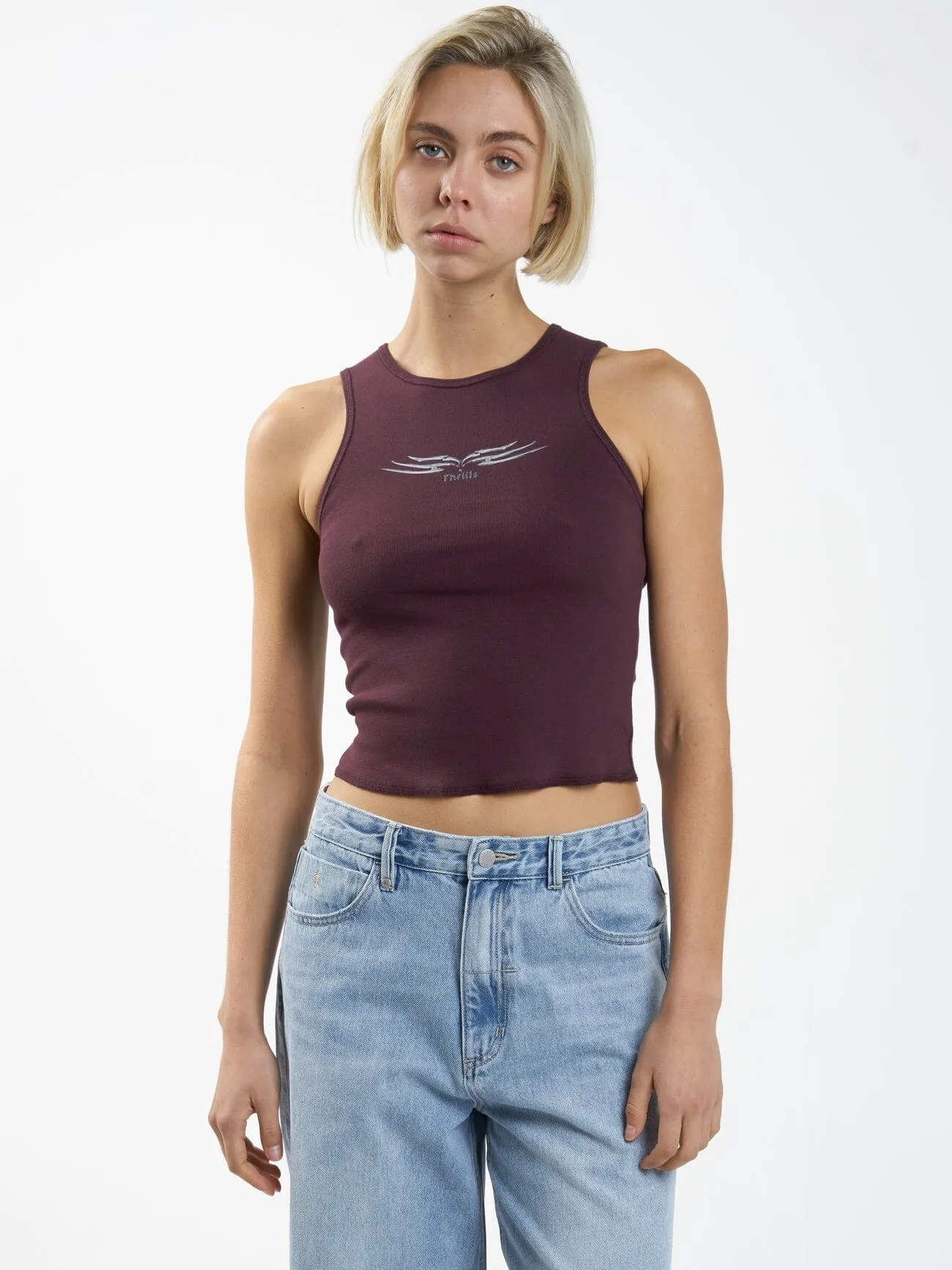 Easy Going Curve Tank - Wine sold by Thrills