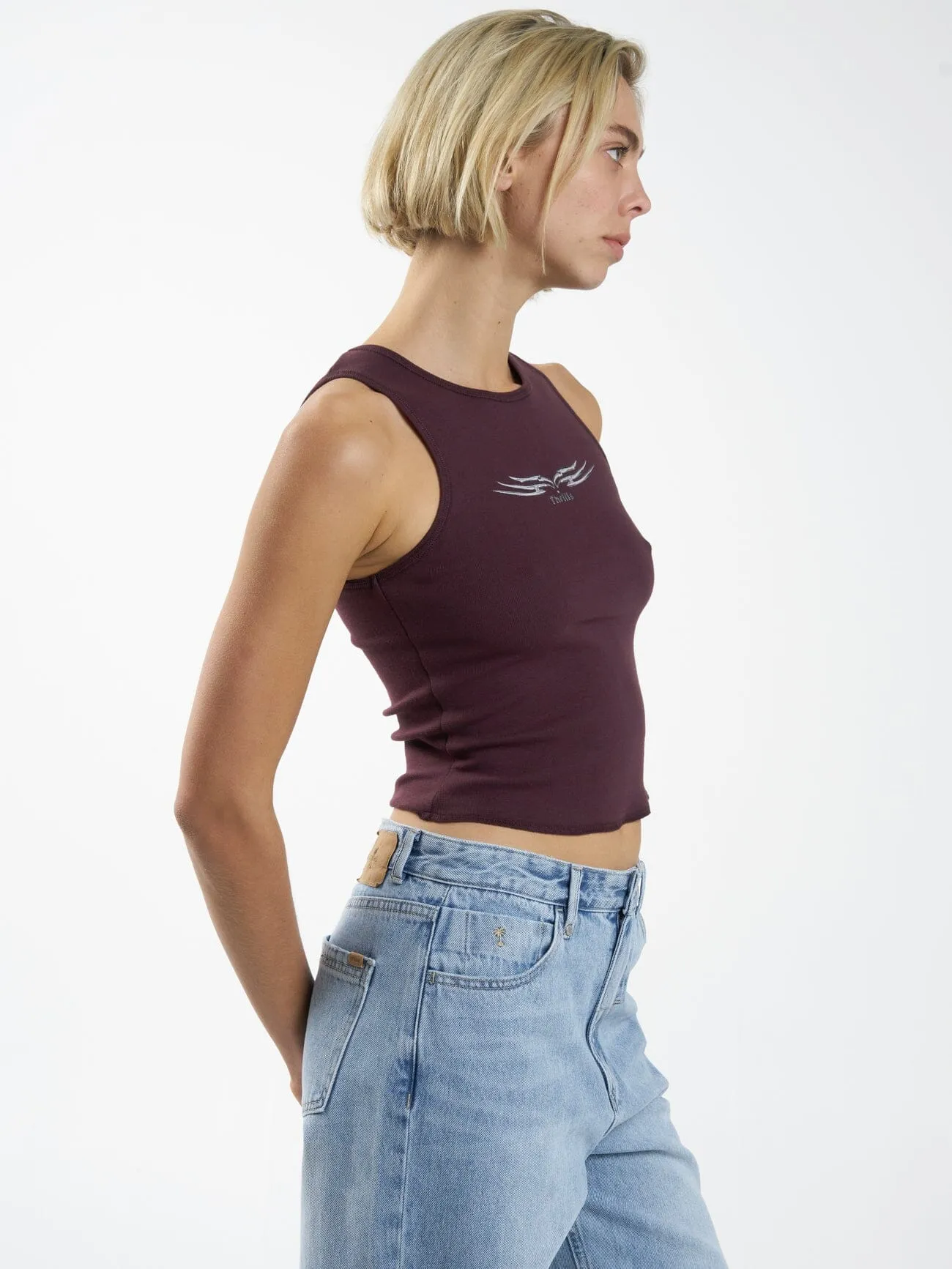 Easy Going Curve Tank - Wine sold by Thrills product image thumbnail 4