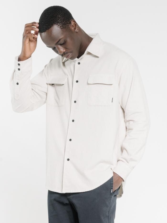 Minimal Thrills Oversized Long Sleeve Shirt - Cement sold by Thrills