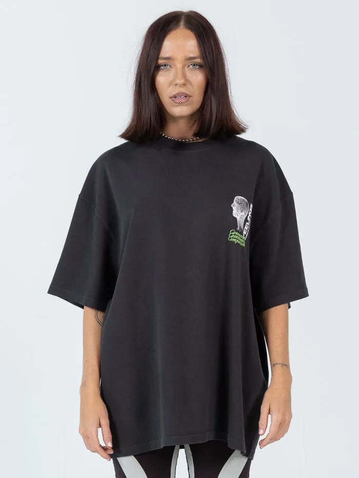 New Age Oversize Heavyweight Tee - Vintage Black Overdye sold by Thrills