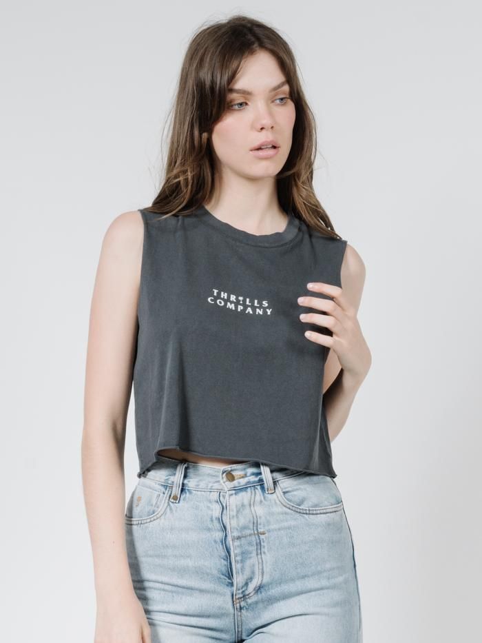 Palmed Thrills Company Crop Muscle - Merch Black sold by Thrills product image thumbnail 4