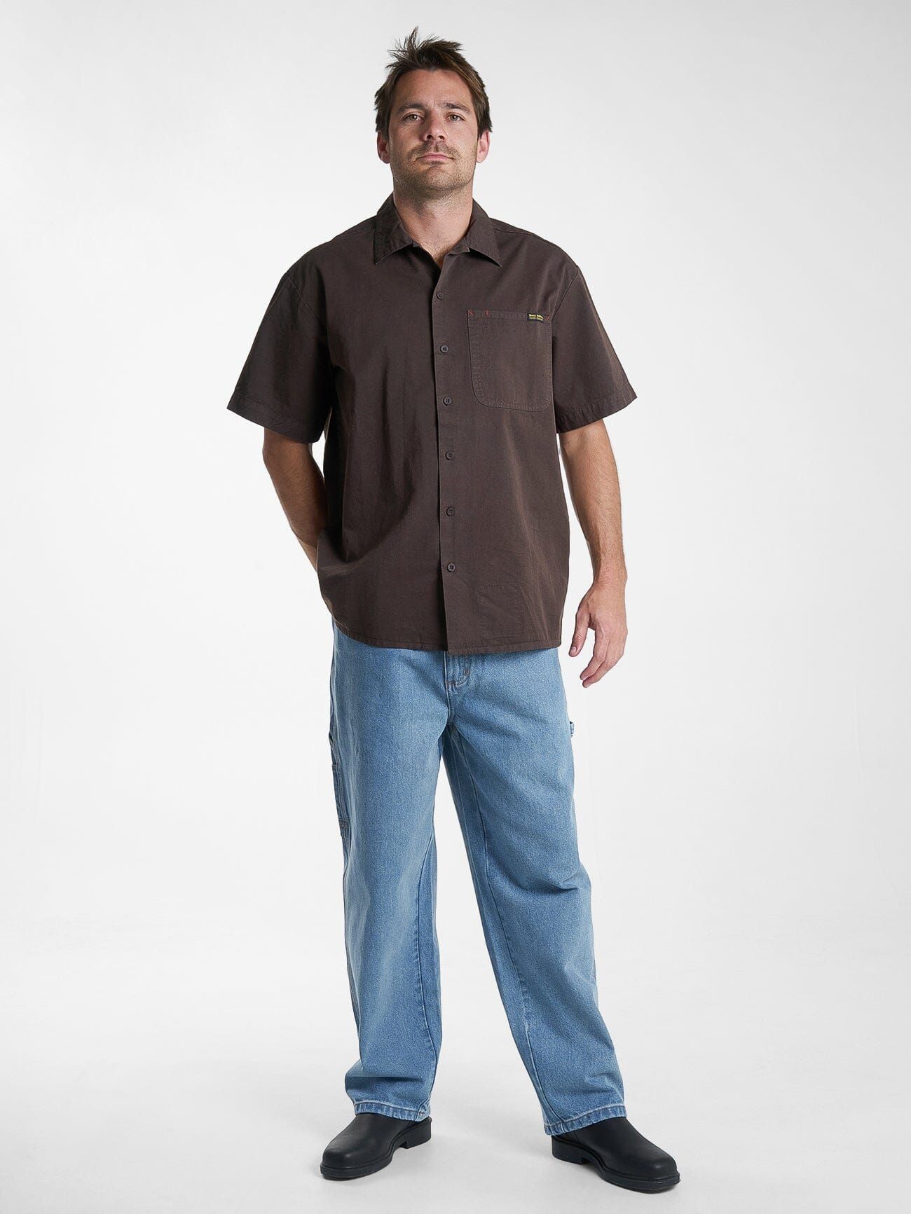 Hard Yakka X Thrills Short Sleeve Shirt - Postal Brown sold by Thrills product image thumbnail 6