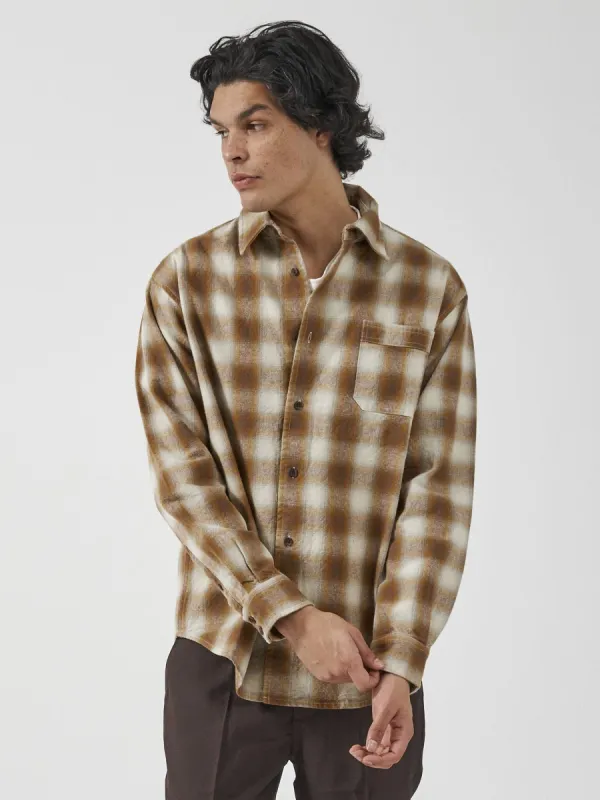 Barrio Long Sleeve Flannel Shirt - Stone sold by Thrills