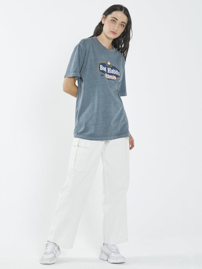 Bad Habits Die Hard Merch Fit Tee - Airforce Blue sold by Thrills product image thumbnail 3