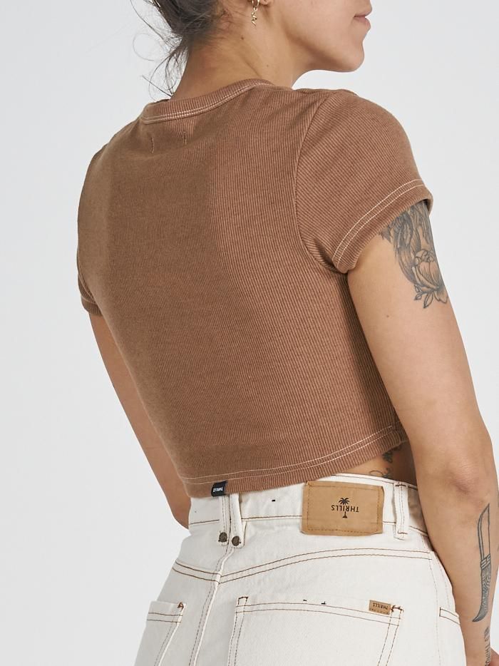 Hemp Thrills Company Baby Crop Tee - Almond Marle sold by Thrills product image thumbnail 2