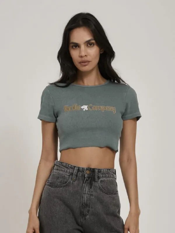 Ewing Crop Baby Tee - Scrubs Green sold by Thrills