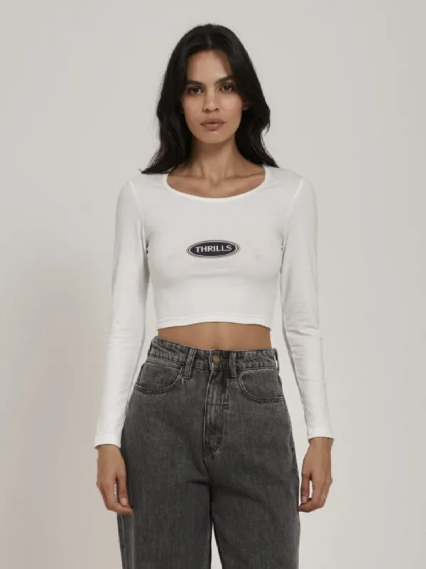 Emblem LS Baby Tee - Dirty White sold by Thrills