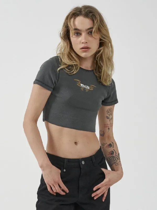Thrills Golden Wings Baby Crop Tee - Merch Black sold by Thrills