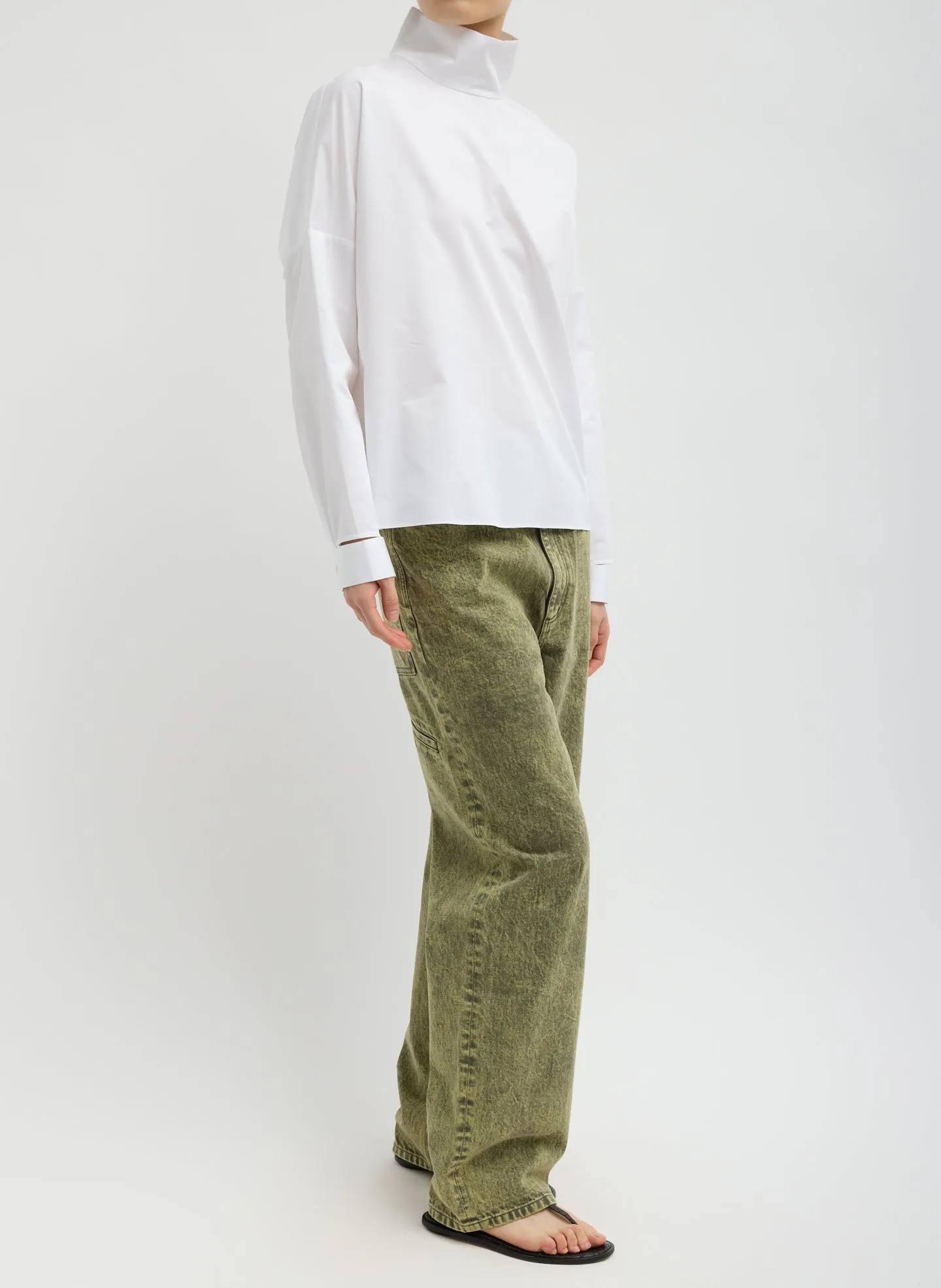 Eco Poplin Funnel Neck Dolman Top sold by Tibi product image thumbnail 3