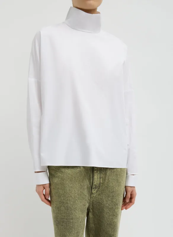 Eco Poplin Funnel Neck Dolman Top made by Tibi