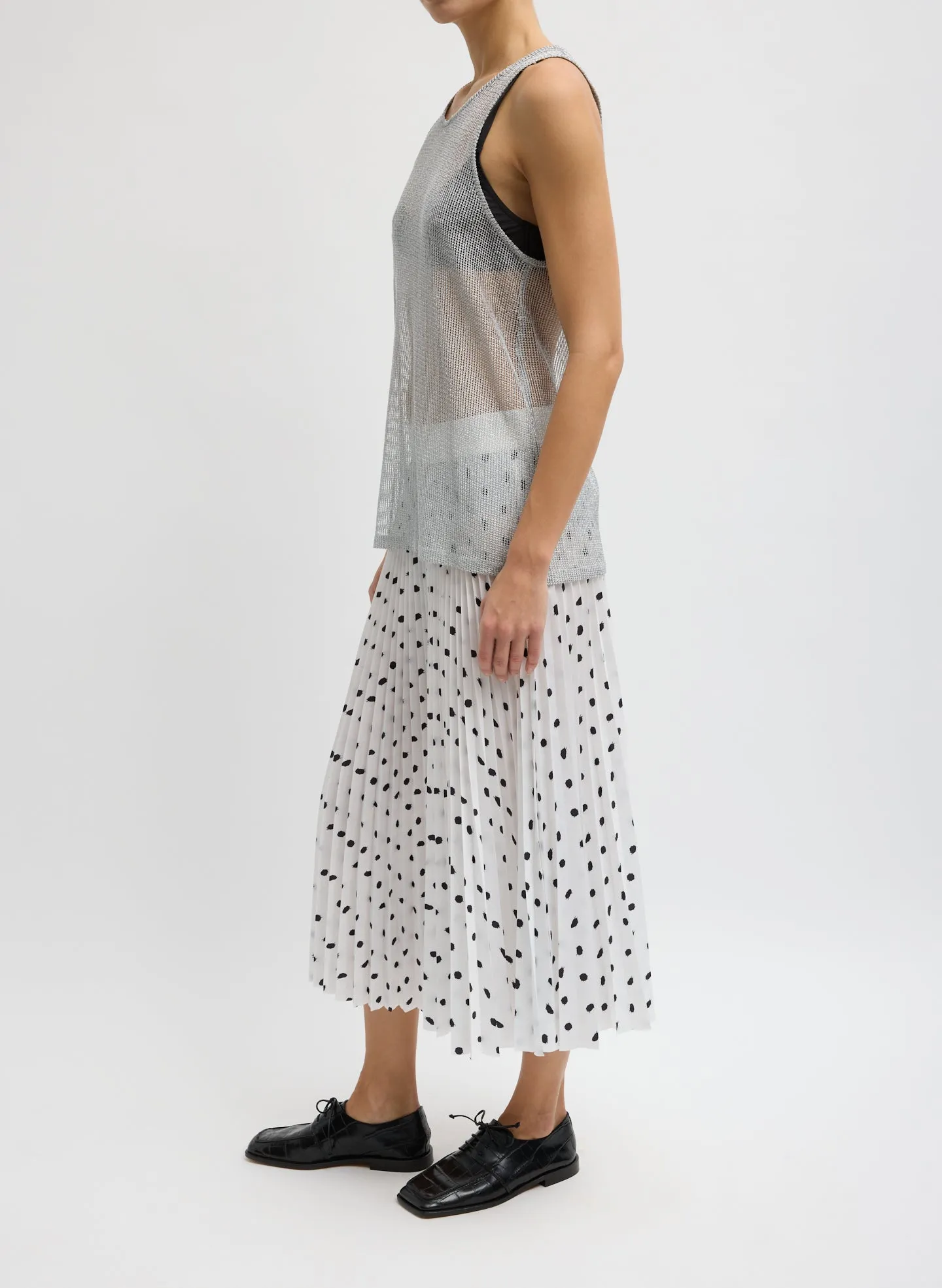 Scribble Dot Print Pull On Pleated Skirt sold by Tibi product image thumbnail 2