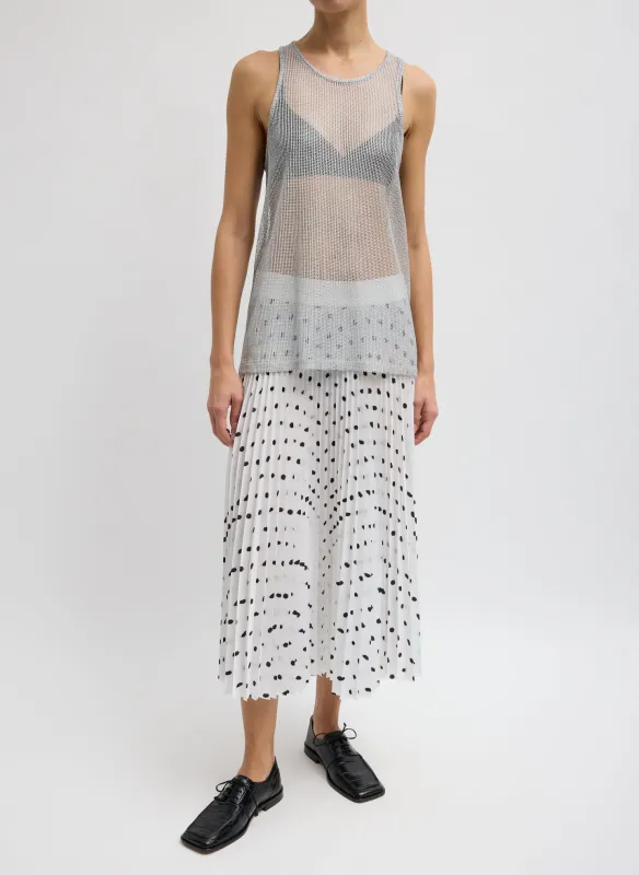 Scribble Dot Print Pull On Pleated Skirt sold by Tibi