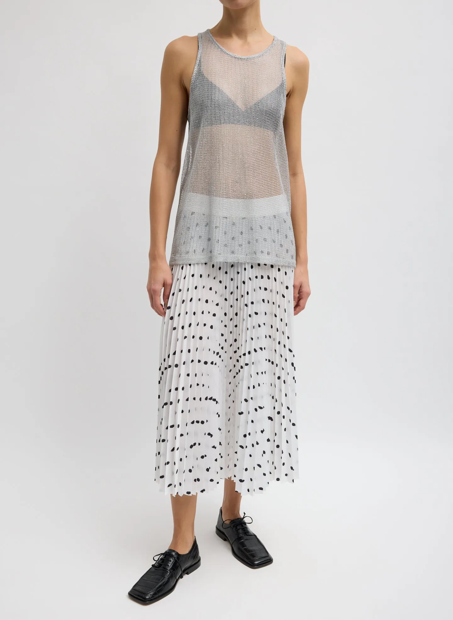 Scribble Dot Print Pull On Pleated Skirt sold by Tibi