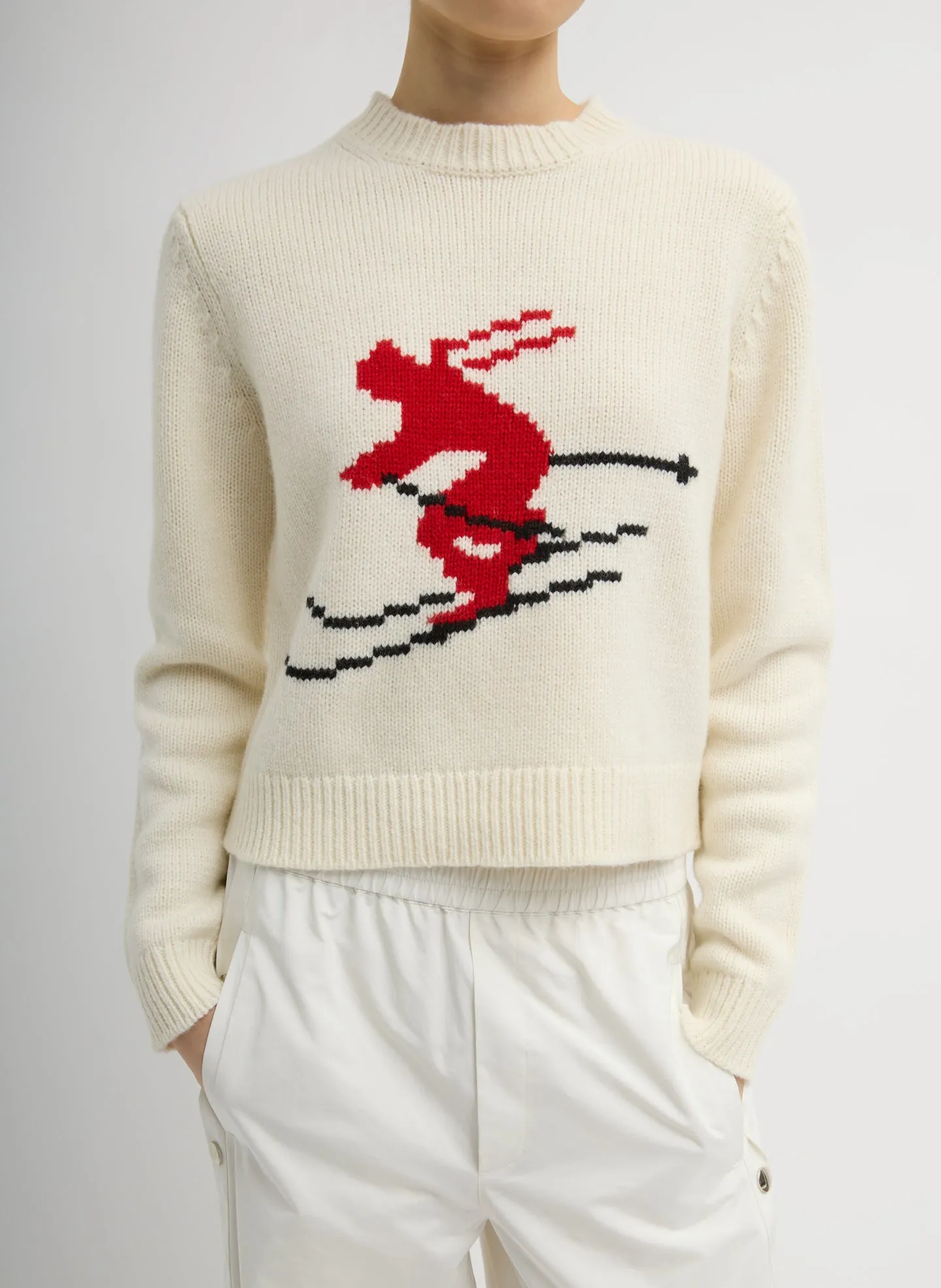 Soft Wool Ski Shrunken Sweater sold by Tibi