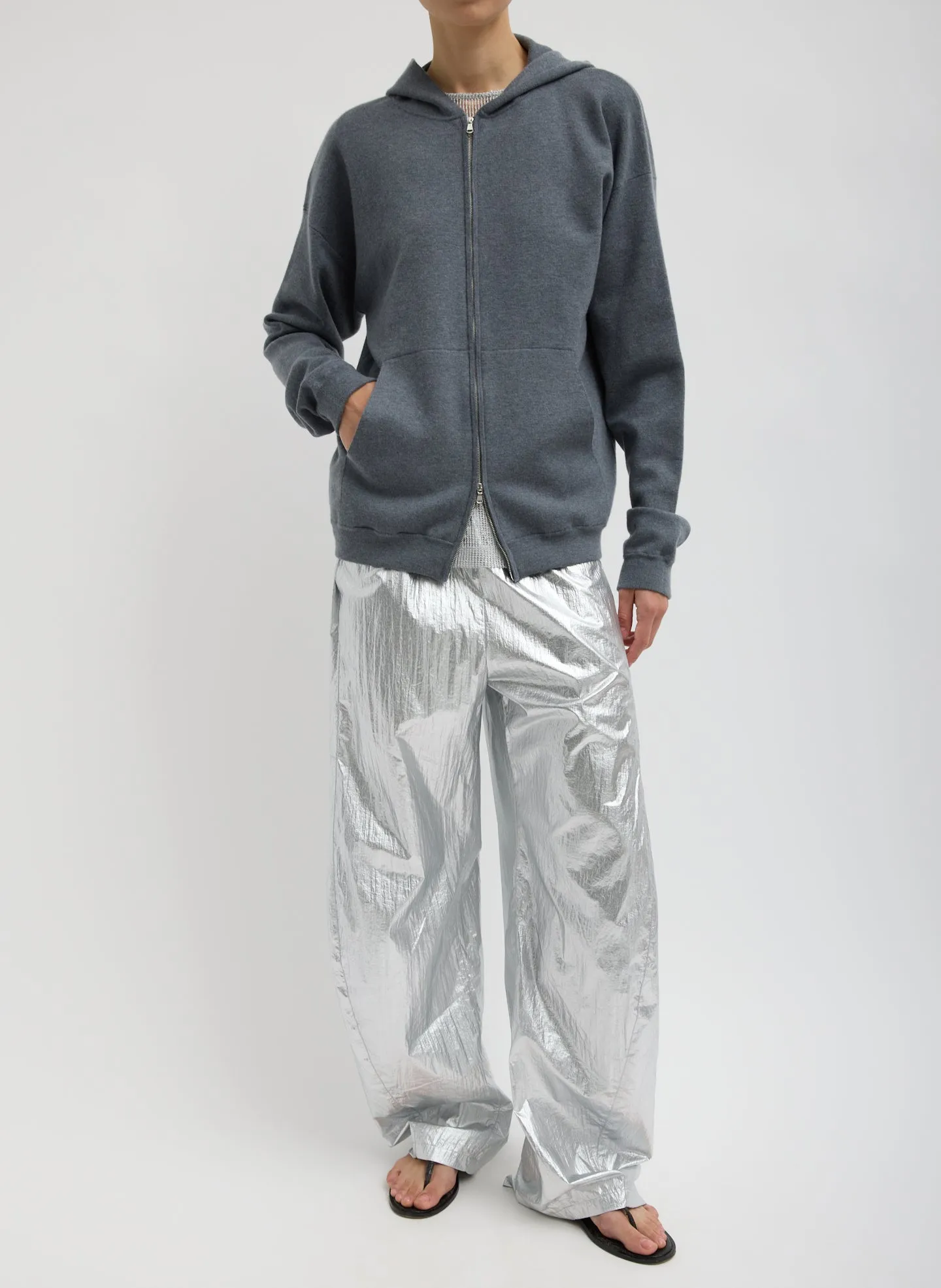 Double Faced Cashmere Hoodie sold by Tibi product image thumbnail 4
