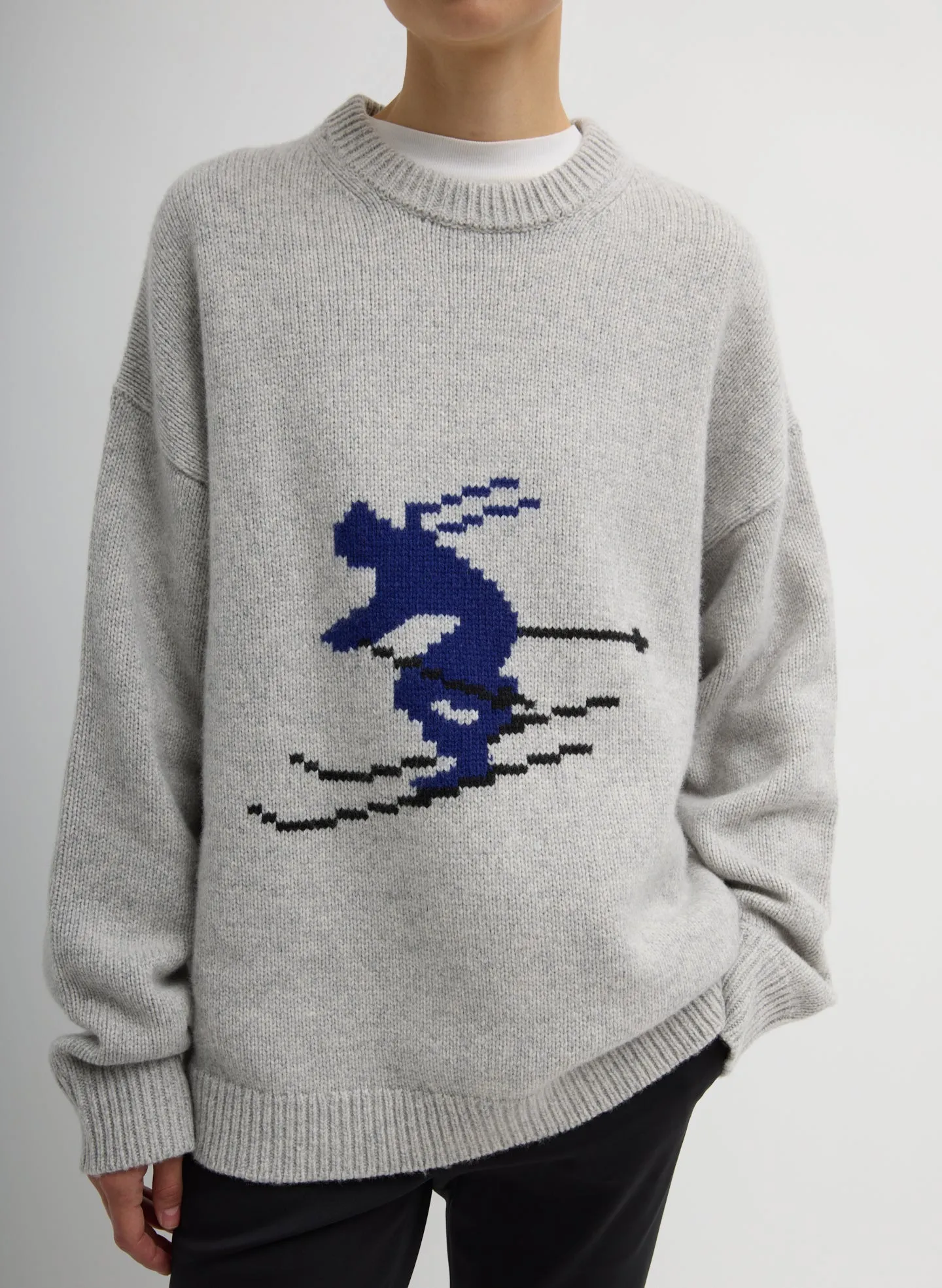 Soft Wool Ski Easy Pullover Crewneck Sweater sold by Tibi