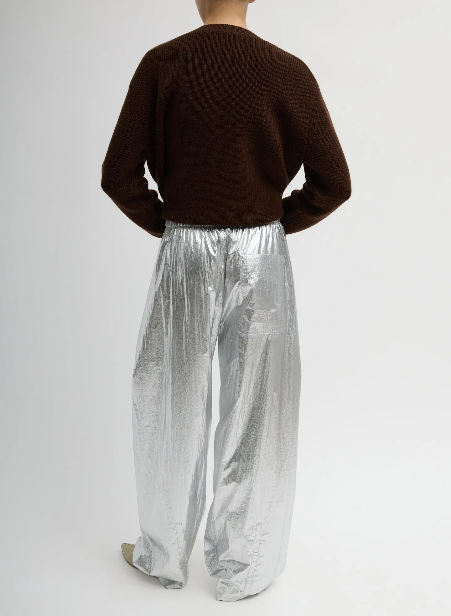 Silver Metallic Nylon Winslow Pant sold by Tibi product image thumbnail 3
