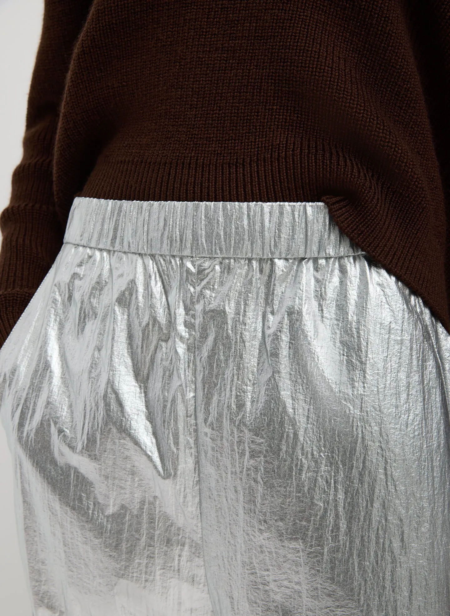 Silver Metallic Nylon Winslow Pant sold by Tibi product image thumbnail 4