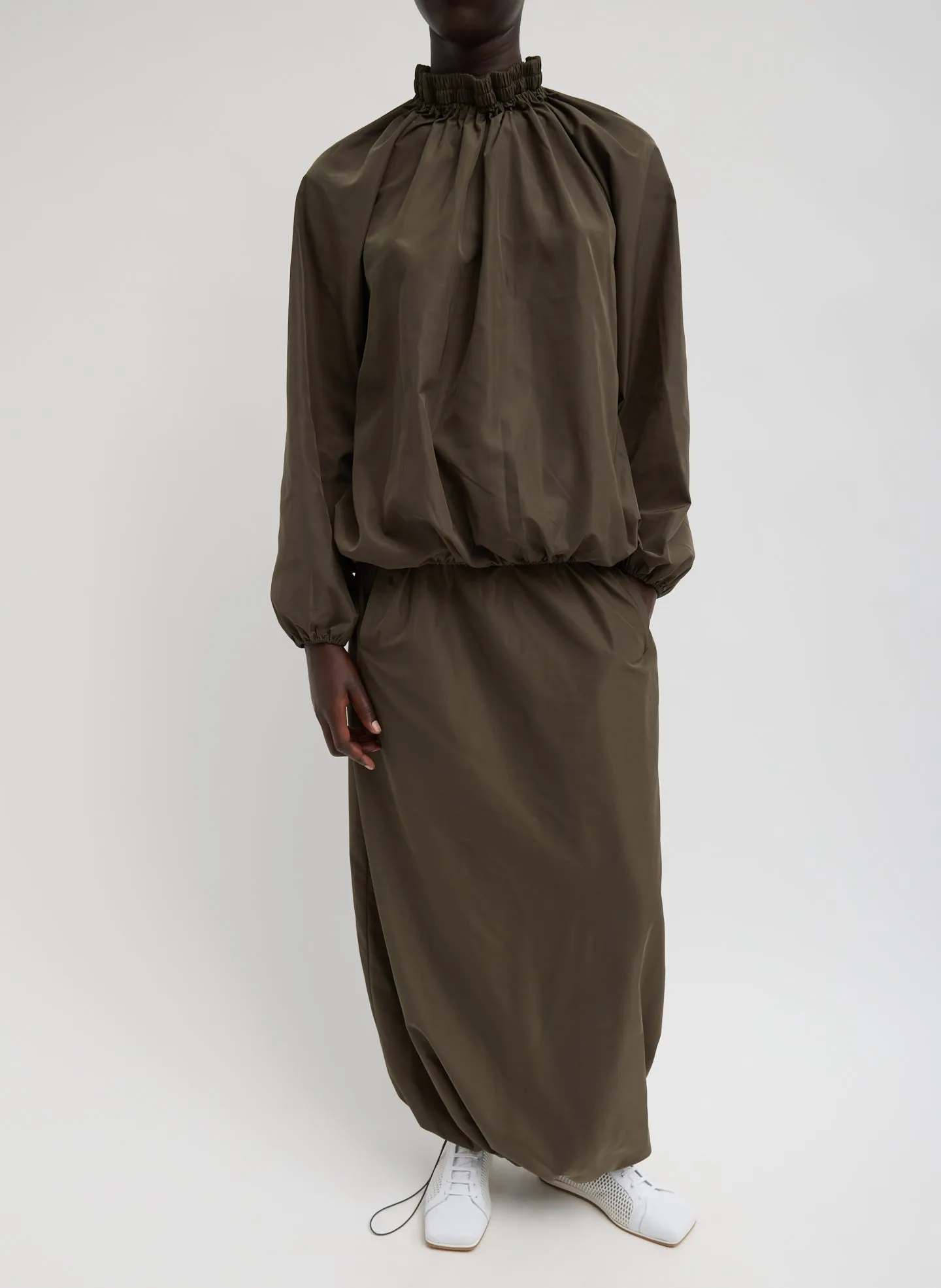 Italian Sporty Nylon Shirred Anorak Top sold by Tibi product image thumbnail 3