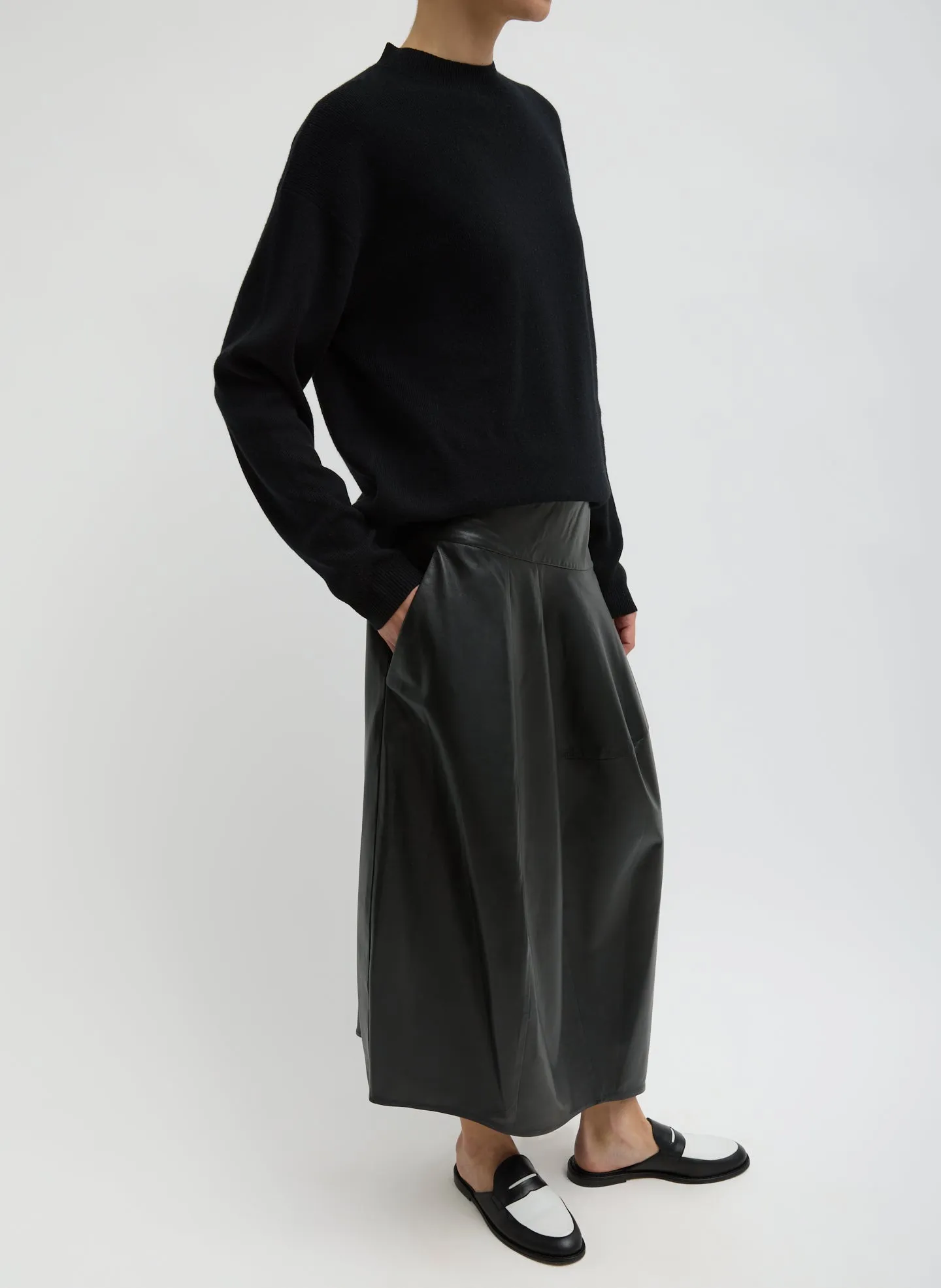 Leather Asymmetrical Balloon Skirt sold by Tibi product image thumbnail 3