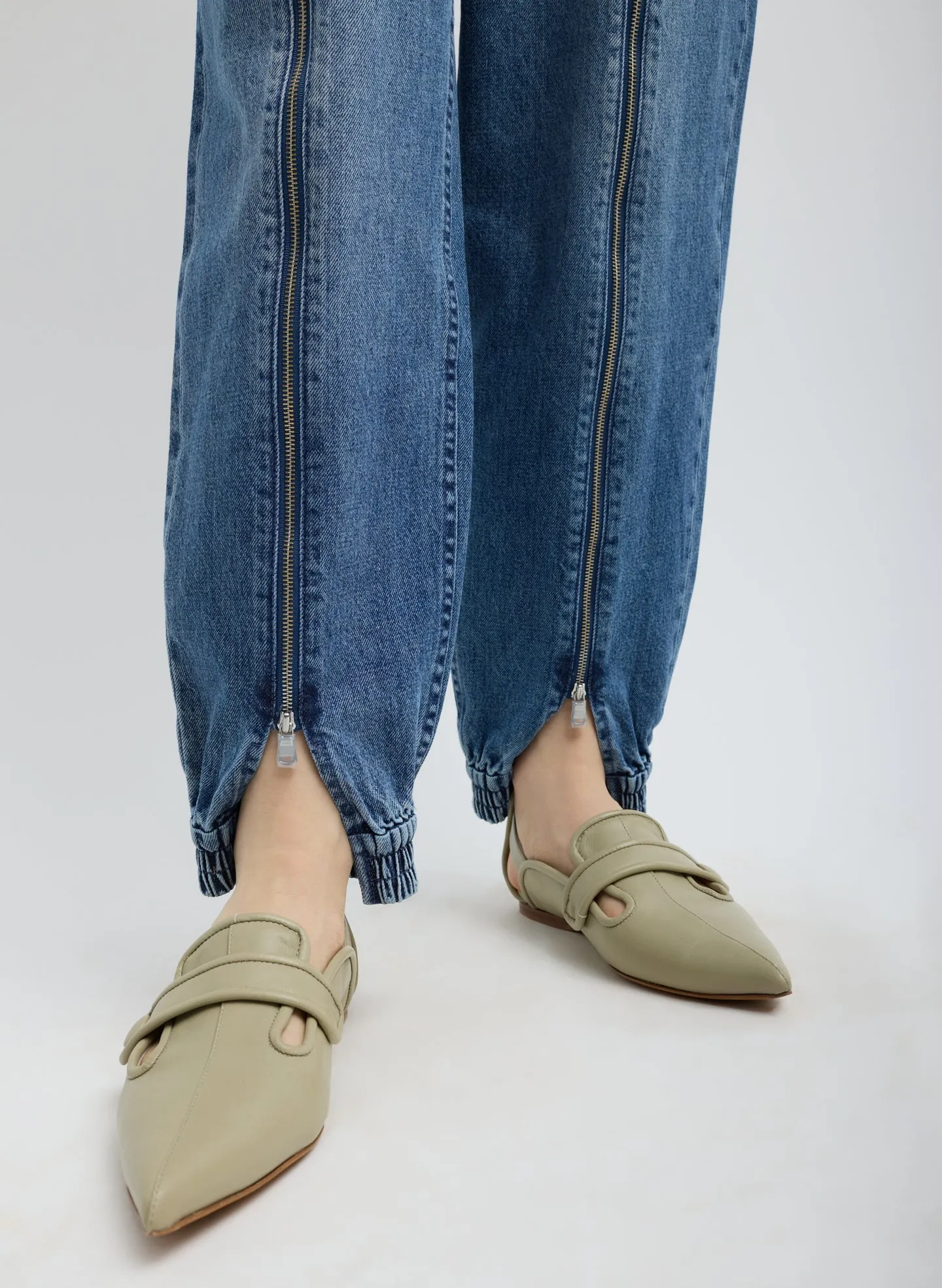 Zippered Denim Jogger sold by Tibi product image thumbnail 5