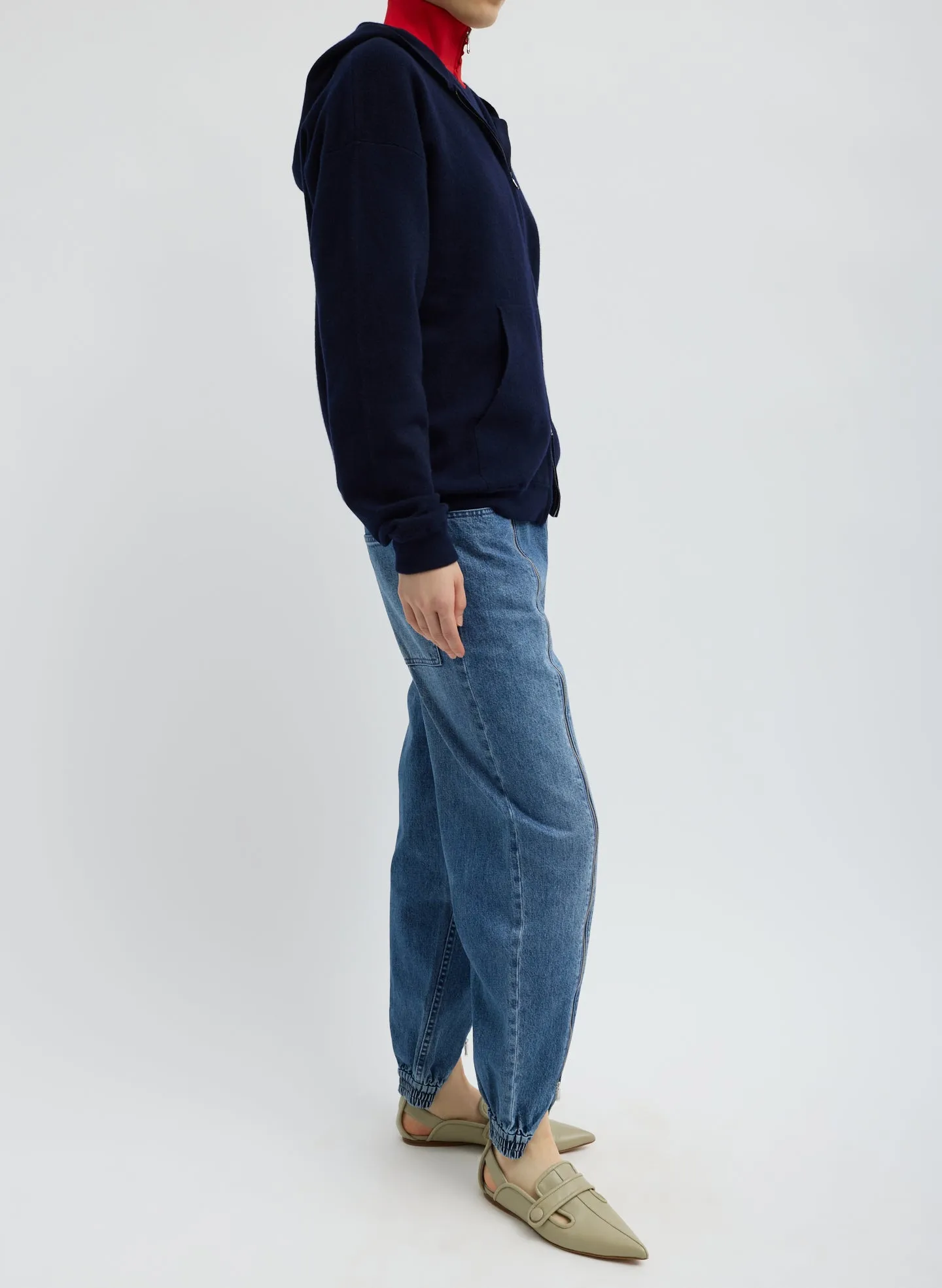 Zippered Denim Jogger sold by Tibi product image thumbnail 2