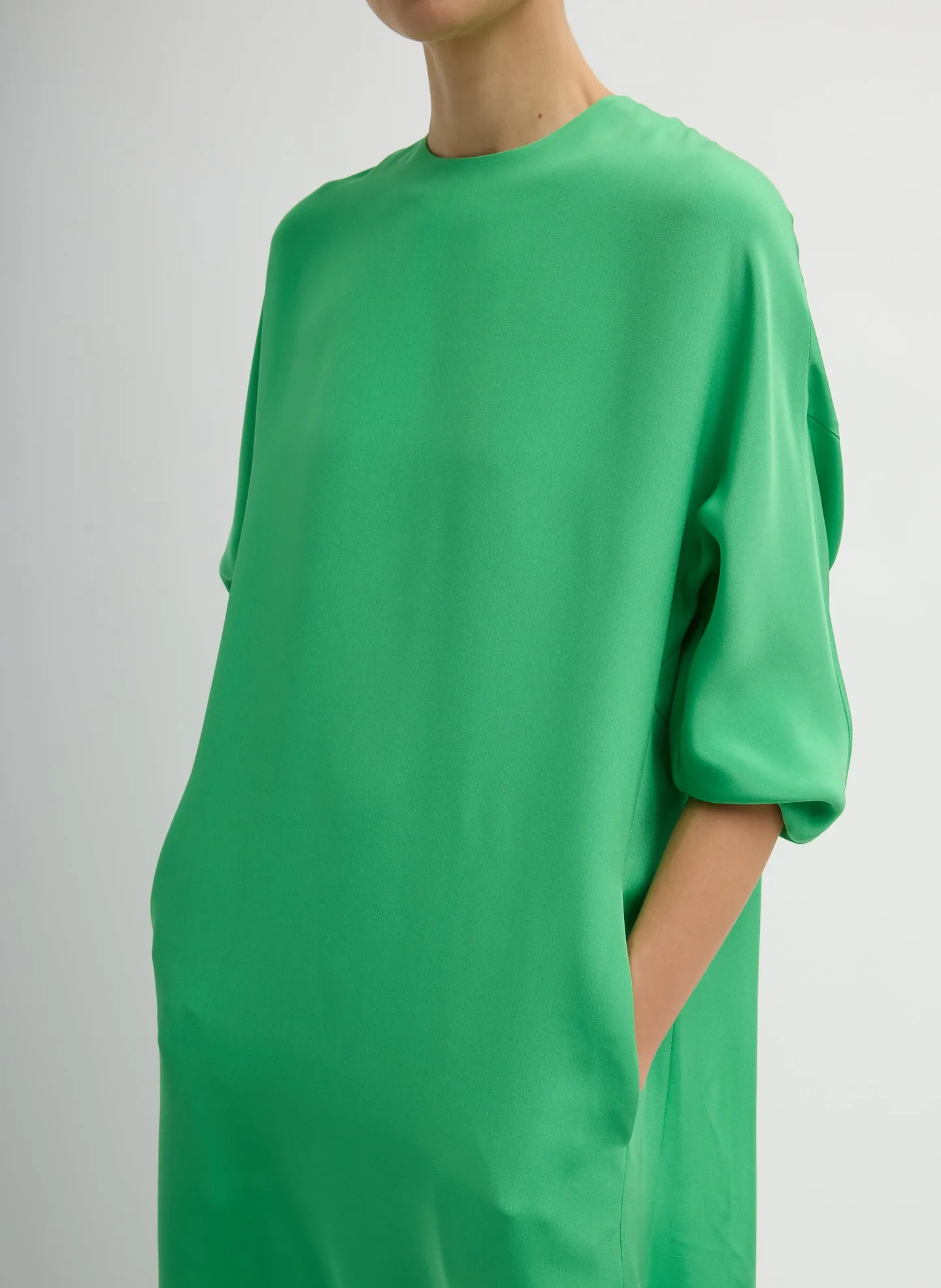 4-Ply Silk Long Sleeve Cocoon Dress sold by Tibi product image thumbnail 3