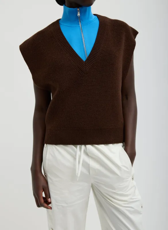 Cardigan Stitch Sweater Vest With Removable Dickie made by Tibi