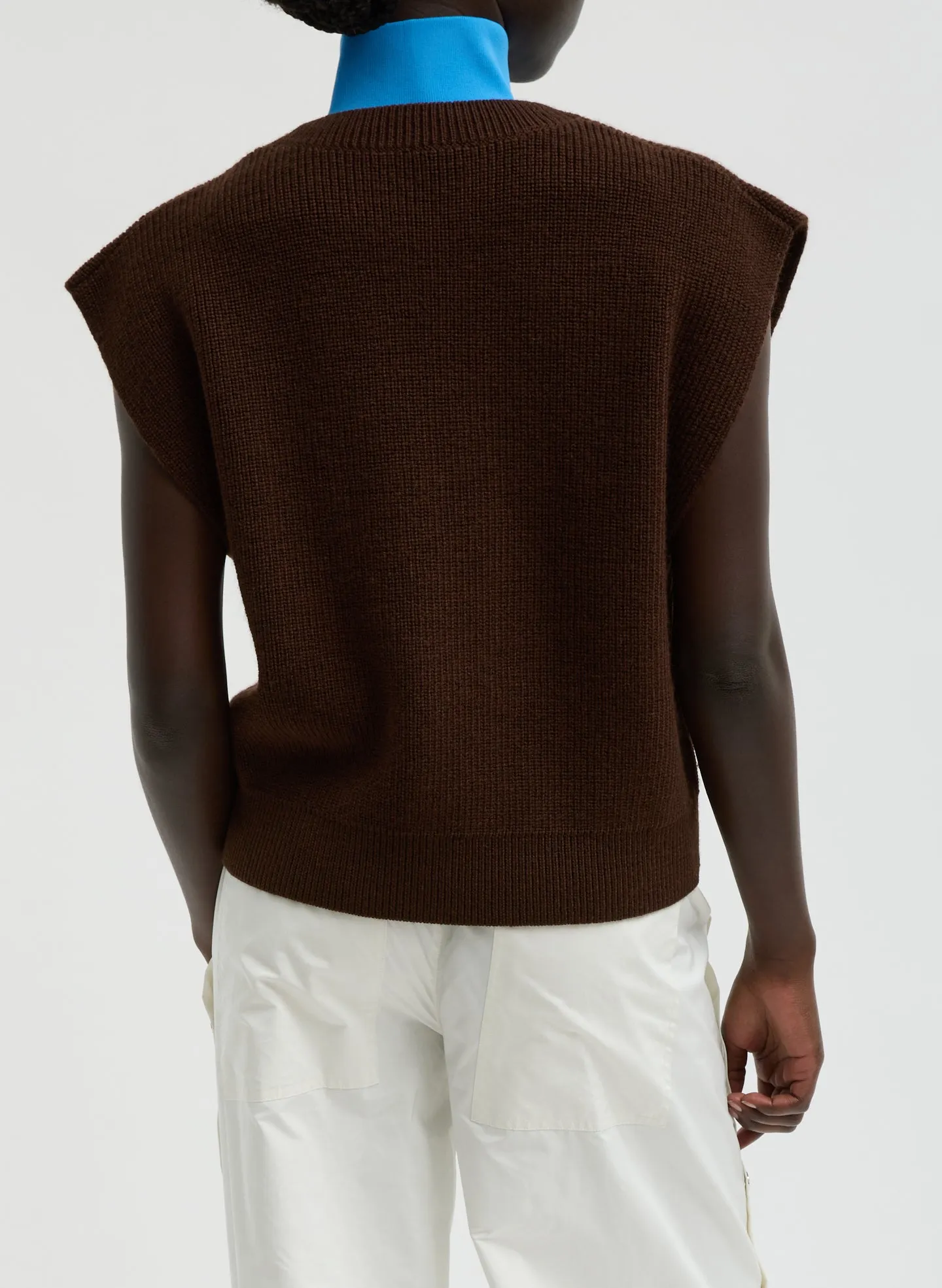 Cardigan Stitch Sweater Vest With Removable Dickie sold by Tibi product image thumbnail 4