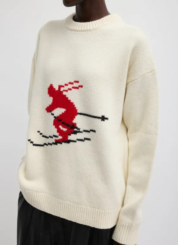 Soft Wool Ski Easy Pullover Crewneck Sweater sold by Tibi