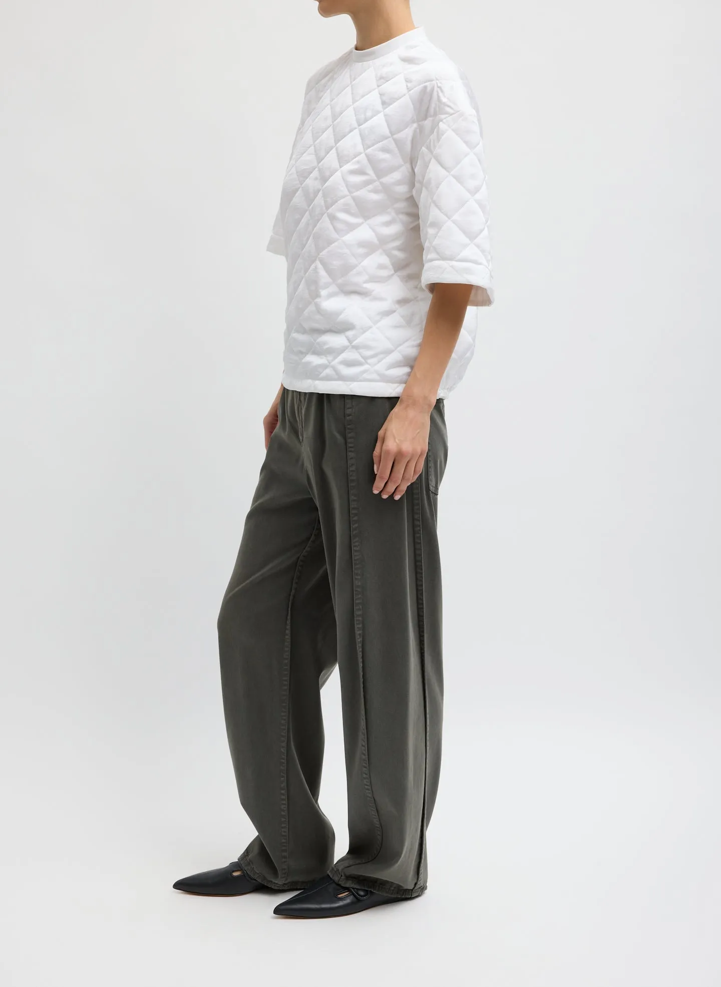 Garment Dyed Stretch Twill Tuck Pant sold by Tibi product image thumbnail 2