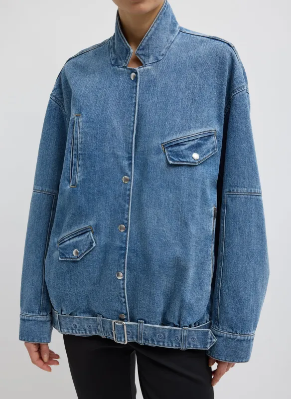 Classic Denim Moto Bomber sold by Tibi