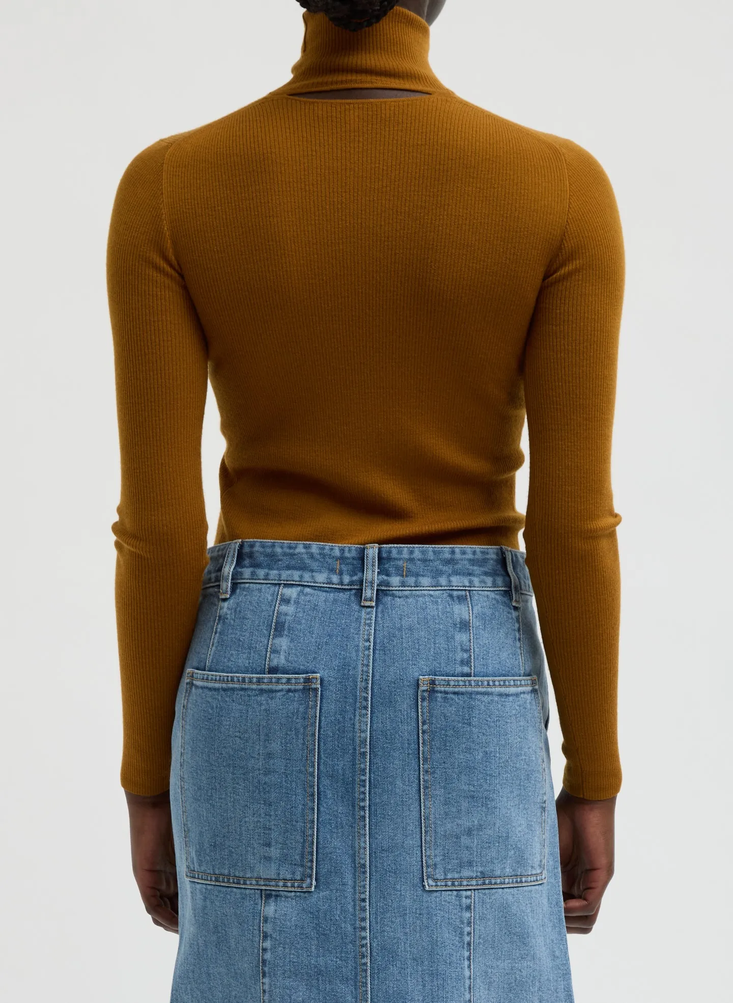 Featherweight Ribbed Sweater Turtleneck Pullover sold by Tibi product image thumbnail 2