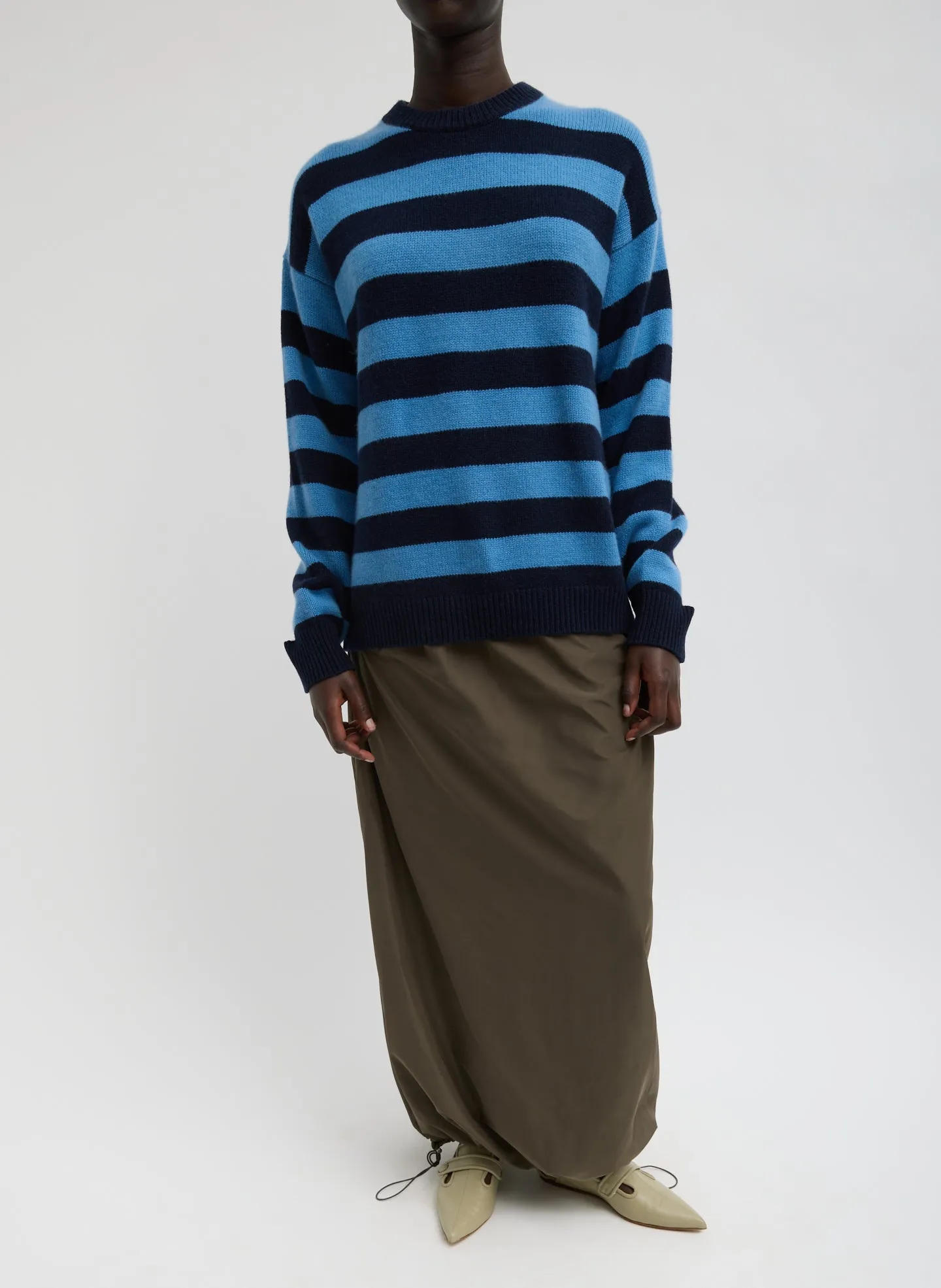 Striped Cashmere Crewneck Easy Pullover sold by Tibi product image thumbnail 4