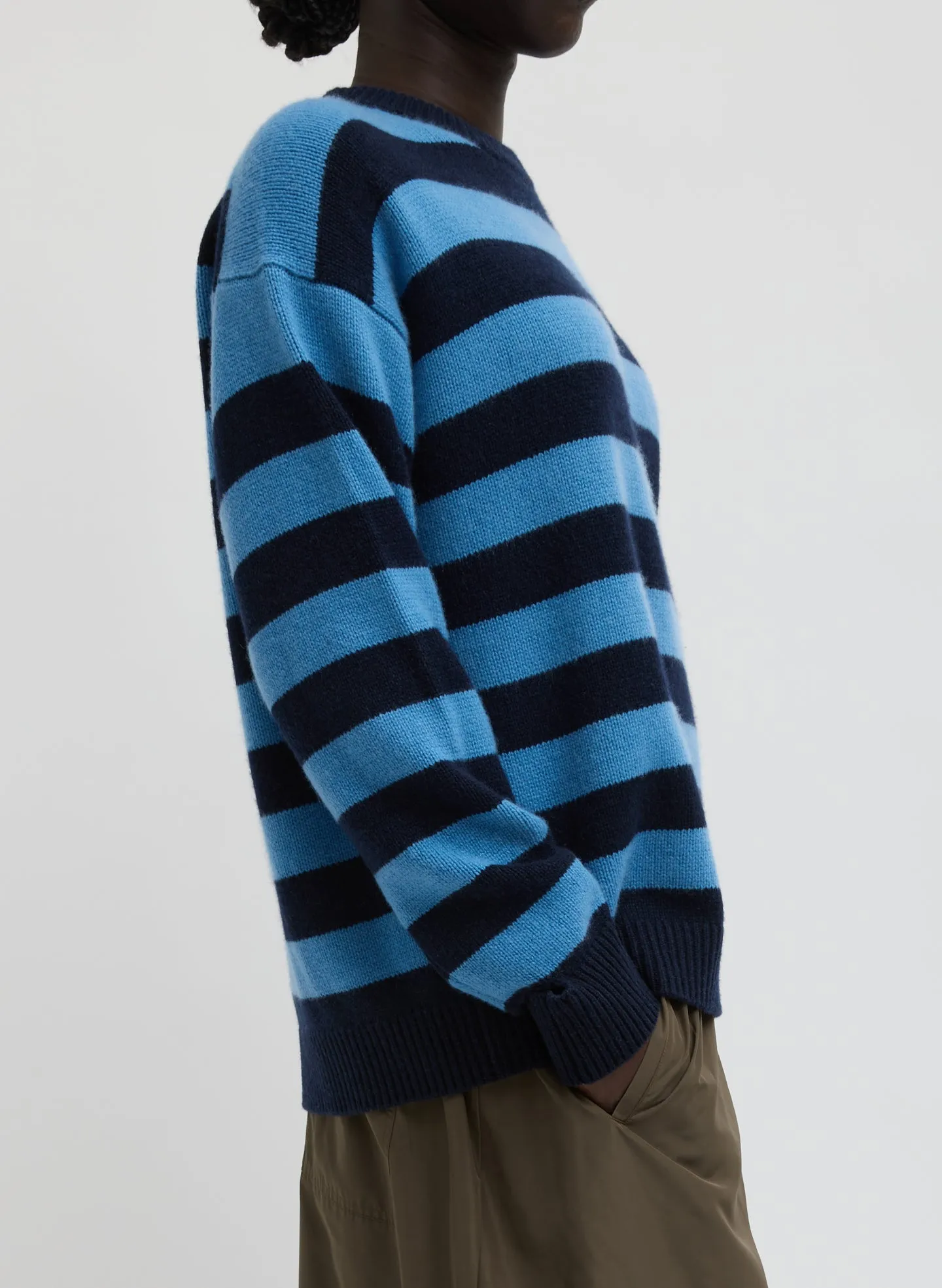 Striped Cashmere Crewneck Easy Pullover sold by Tibi product image thumbnail 2