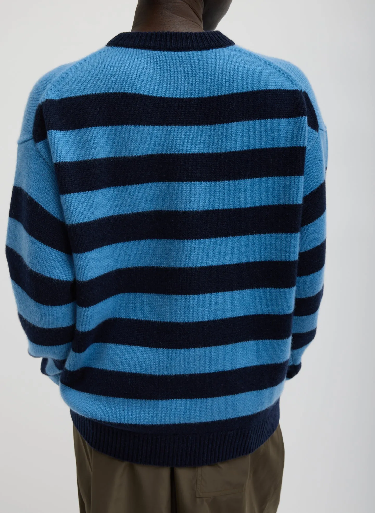 Striped Cashmere Crewneck Easy Pullover sold by Tibi product image thumbnail 3