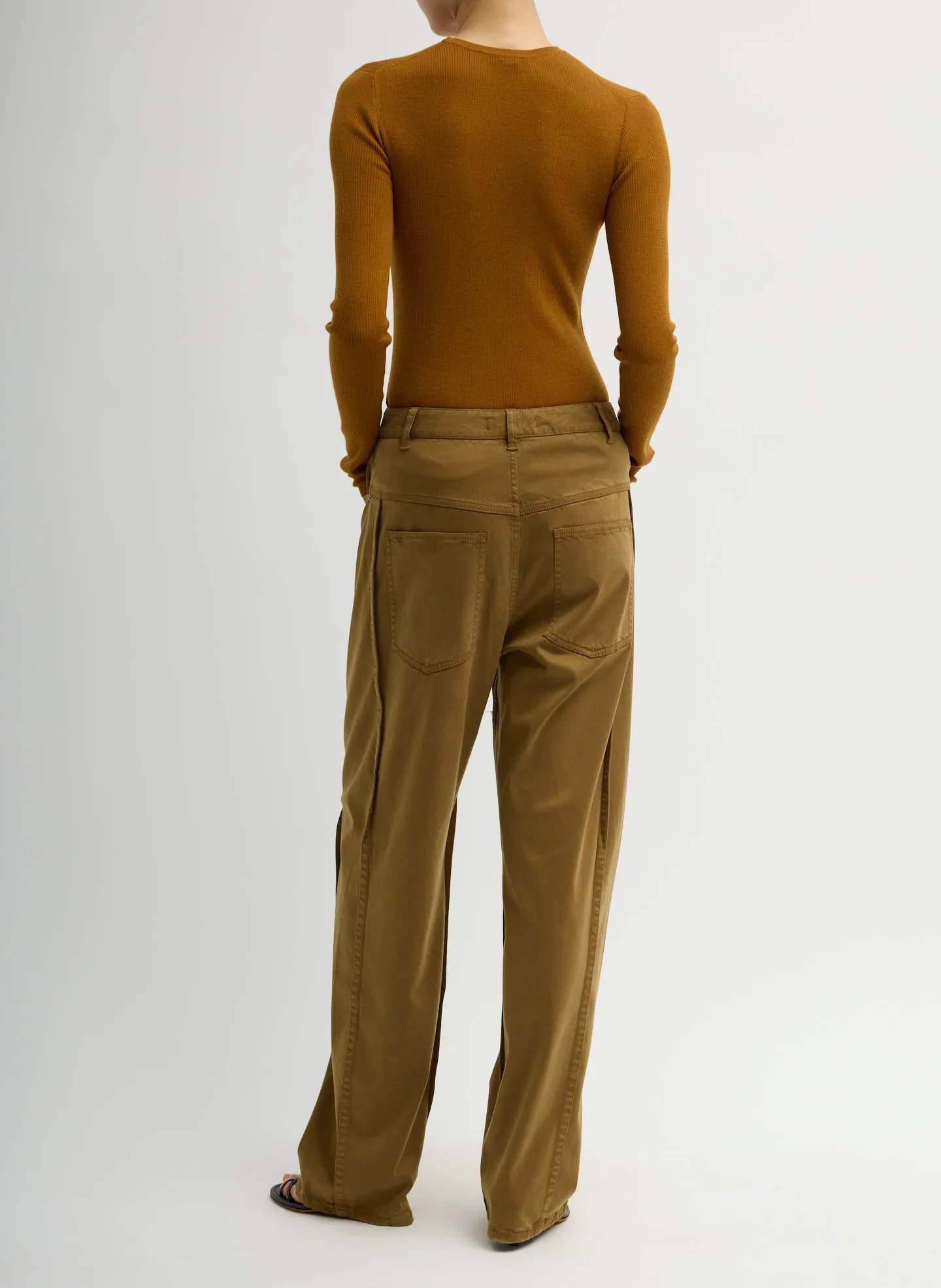 Garment Dyed Stretch Twill Tuck Pant sold by Tibi product image thumbnail 3