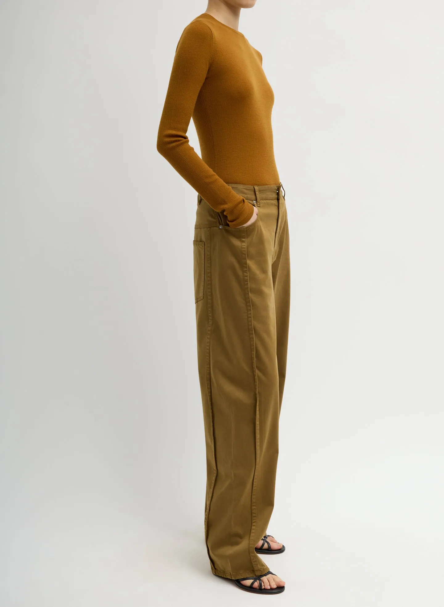 Garment Dyed Stretch Twill Tuck Pant sold by Tibi product image thumbnail 2